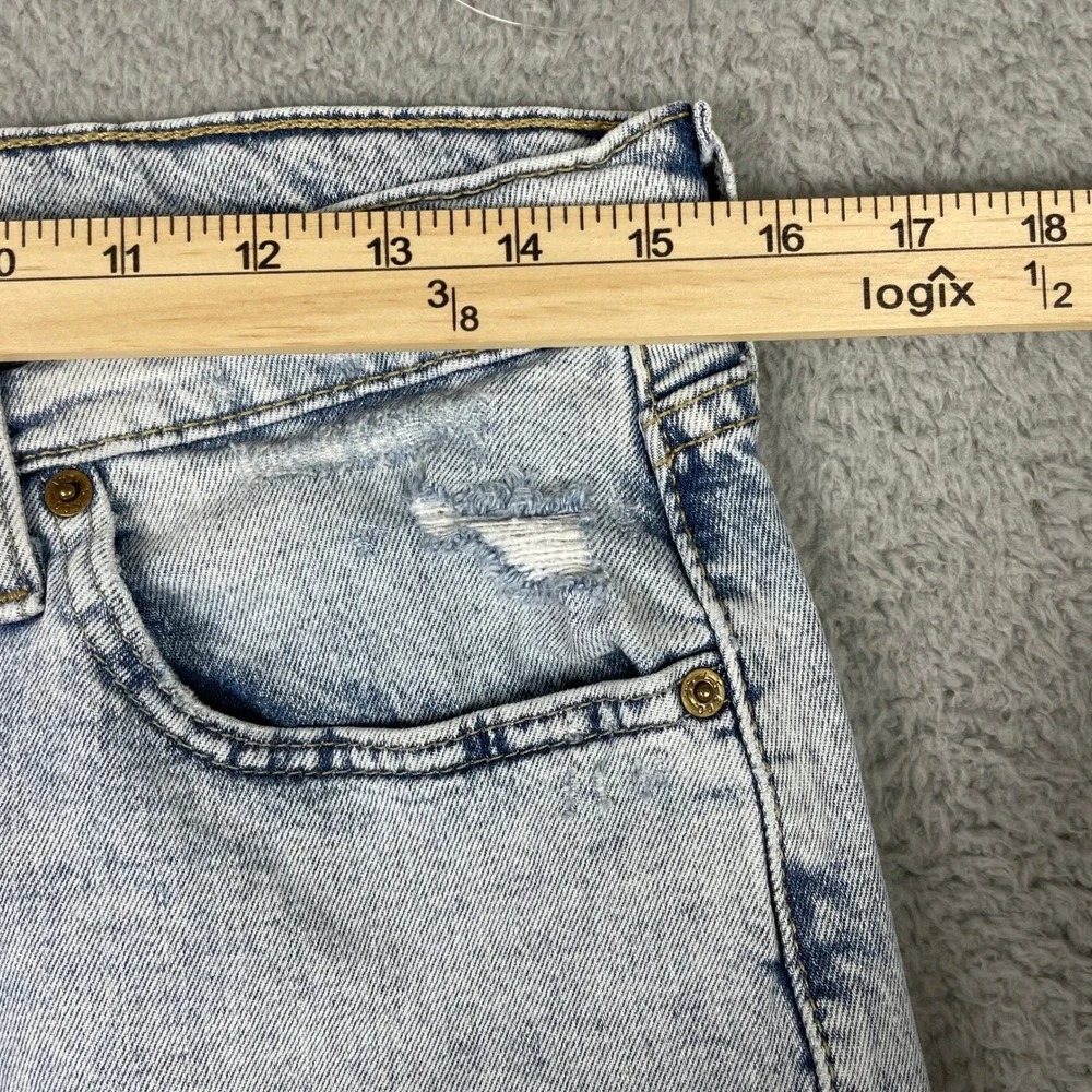 Levis 512 Slim Taper Jeans Mens 33x32 (Fits 31x29) Light Wash Distressed Raw Hem